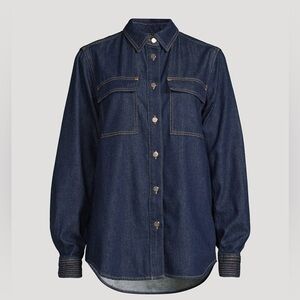 FRAME Trapunto Dark Denim Shirt